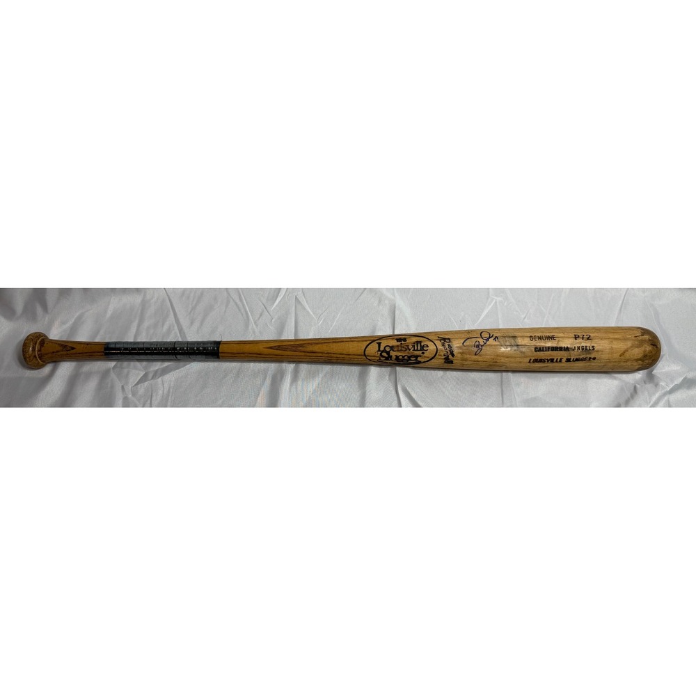 Louisville Slugger P72 Bat Signed Game Used Ben Weber California Angels #77 2004